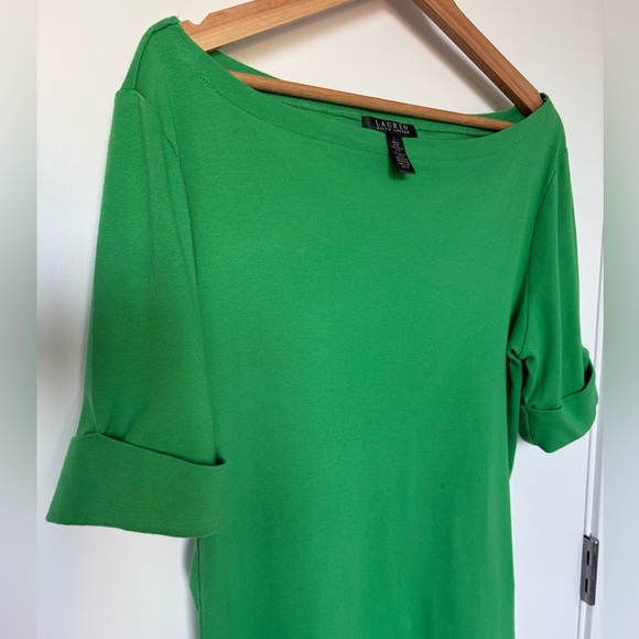 Ralph Lauren Green Boatneck Blouse | Size Large - Picture 7 of 7